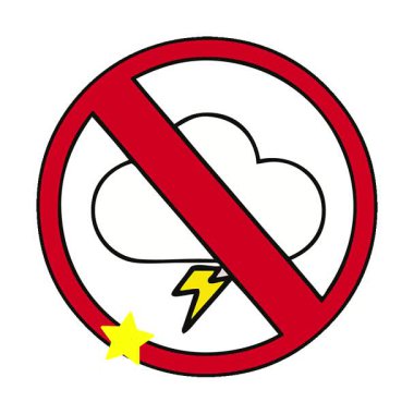 Basit bir döngü çizimi, fırtınaya izin verilmeyen bir çizgi film.