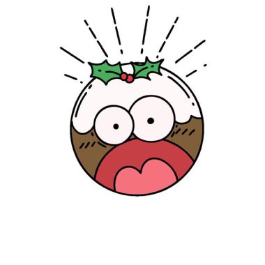 Geleneksel dövme tarzının basit bir döngü canlandırması Noel pudingini şok etti.