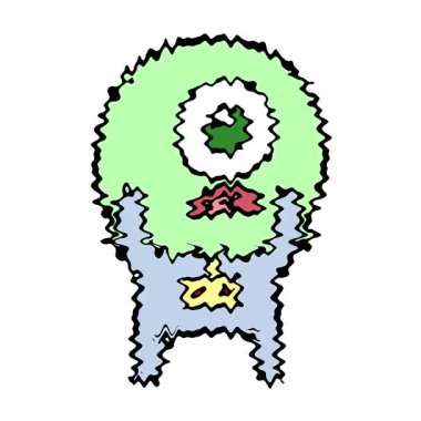 Basit bir döngülü çizgi film Tepegöz uzaylı uzay adamı