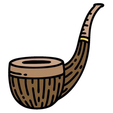 Geleneksel sigara piposu tarzında basit bir döngü dövmesi.