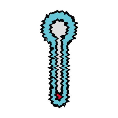 Basit bir döngü animasyonu, cam termometrenin sevimli karikatürü.