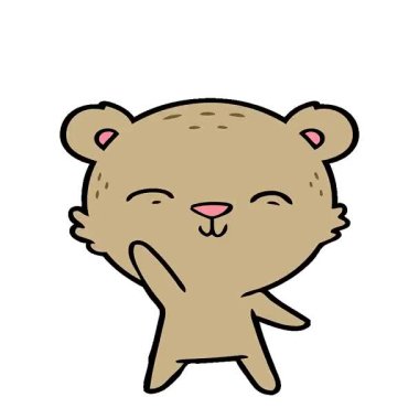 Basit bir döngülü mutlu çizgi film ayısı.