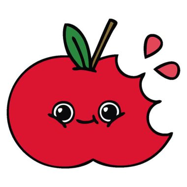 Basit bir döngü animasyon elma çizgi filmi.