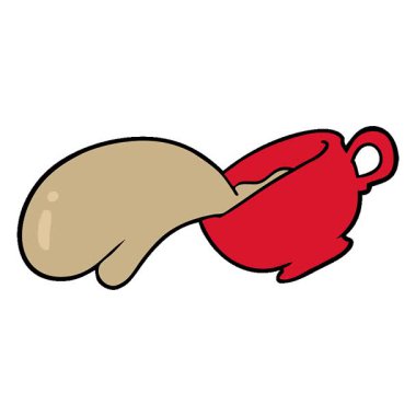 Basit bir çizgi film fincanı kahve.