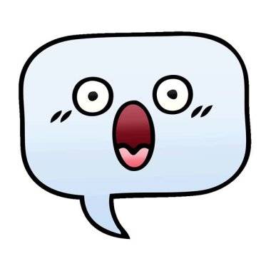 Bir konuşma baloncuğunun basit bir kıvrımlı gölgelendirilmiş çizgi filmi