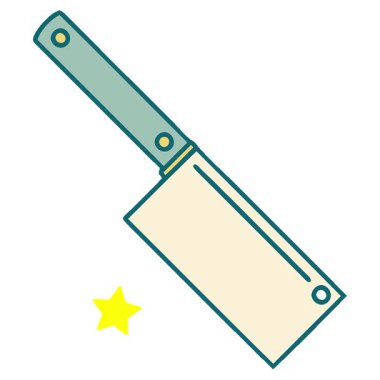 Bir et satırının basit bir döngü ikonik dövme görüntüsü