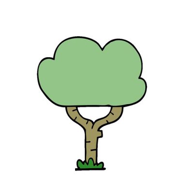 Basit bir çizgi film karalama ağacı.