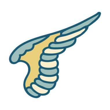 Basit bir döngü ikonik dövme tarzı kanat görüntüsü