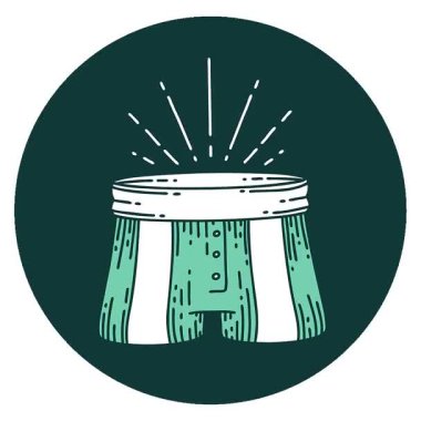 Dövme tarzı bir şortun basit bir döngü canlandırma simgesi