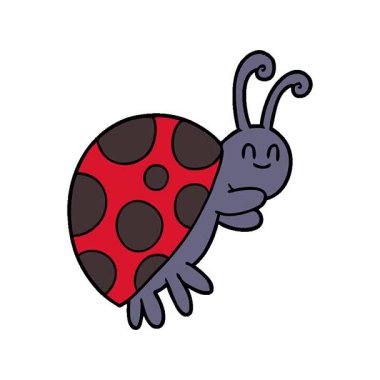 Basit bir döngülü sevimli çizgi film uğur böceği.