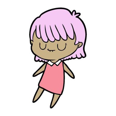 Basit bir çizgi film kadını.