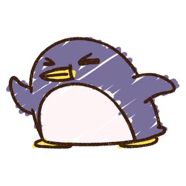 Basit bir döngü animasyon Penguen Tebeşiri Çizimi