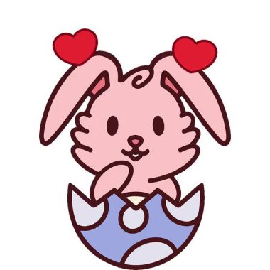 Yumurta kabuğunda basit bir paskalya tavşanı.