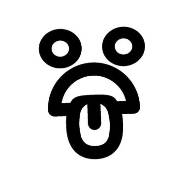 Basit bir döngü hareketli dik dik bakan mide bulandırıcı yüz simgesi