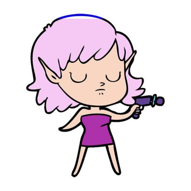 Basit bir çizgi film cini kız.