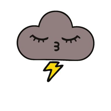 Basit bir fırtına bulutunun basit bir çizgi filmi.