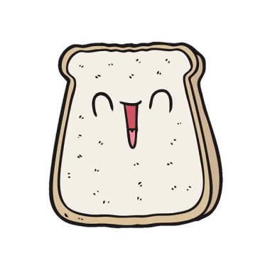 Basit bir çizgi film çizimi ekmek dilimi.