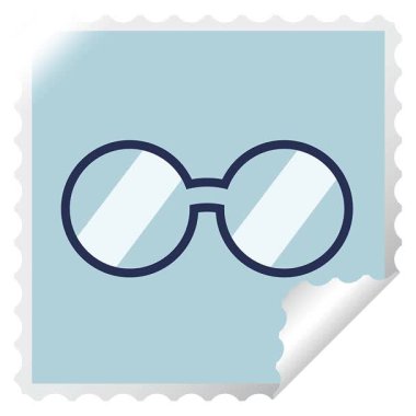 Basit bir döngü canlandırmalı gözlük grafik kare çıkartma damgası