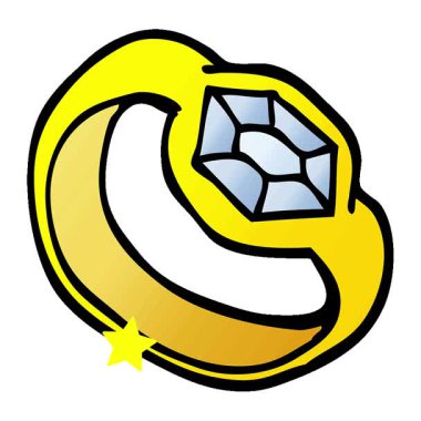 Basit bir döngü hareketli vektör gradyan çizim karikatür elmas yüzük