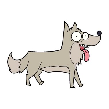 Basit bir çizgi film animasyonu mutlu köpek.