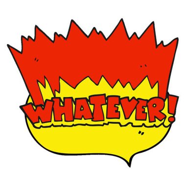 Basit bir serbest çizim konuşma balonu çizgi filmi, her neyse! bağır