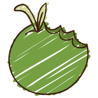 Basit bir döngü canlandırmalı Bitten Apple Tebeşir Çizimi