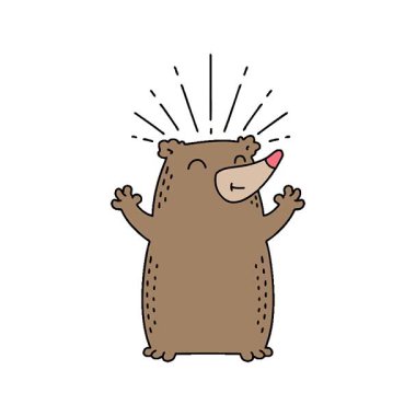 Geleneksel dövme stili mutlu ayının basit bir döngü canlandırması