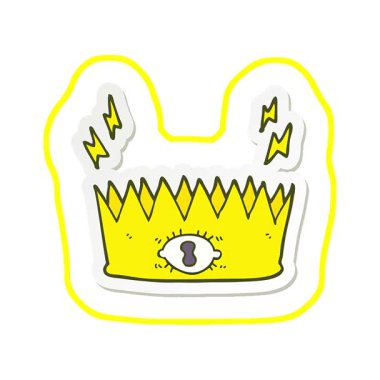 Çizgi film sihirli tacının basit bir kıvrımlı animasyon çıkartması