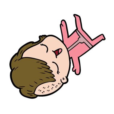 Basit bir döngülü mutlu çizgi film kızı.