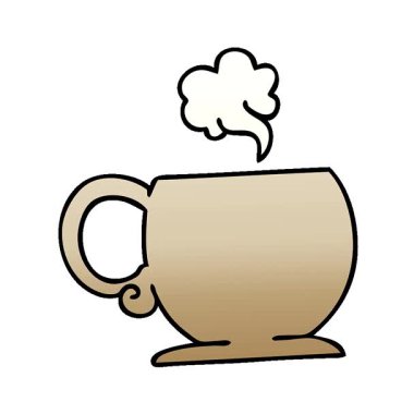 Basit bir döngü animasyonu, gölgeli, karikatürlü sıcak içecek.