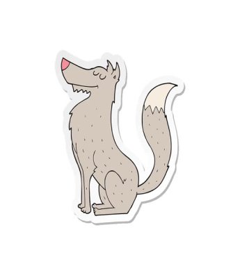 Çizgi film kurdunun basit bir döngü hareketli çıkartması.