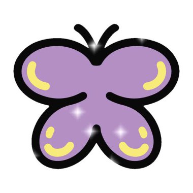 Basit bir döngü animasyonu basit sevimli bir kelebek