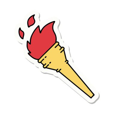 Geleneksel bir meşale stili dövmenin basit bir döngü animasyon yapıştırması