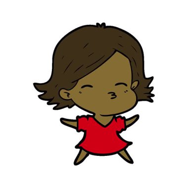 Basit bir çizgi film kadını.