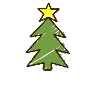 Basit bir döngü animasyon Noel ağacı tebeşiri çizimi