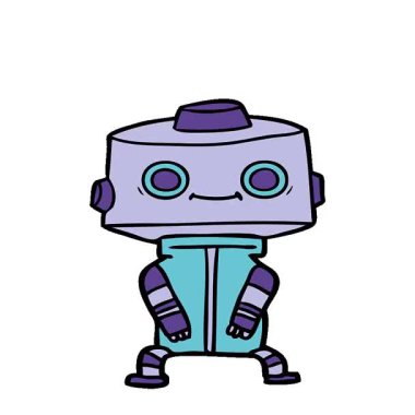 Basit bir çizgi film robotu.