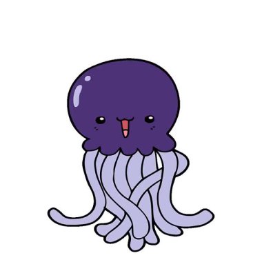 Basit bir çizgi film animasyon denizanası.