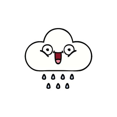 Bir yağmur bulutunun basit bir çizgi filmi.