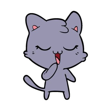 Basit bir döngülü mutlu çizgi film kedisi