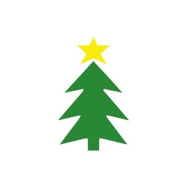 Basit bir döngü canlandırmalı düz renkli eski bir Noel ağacı karikatürü.