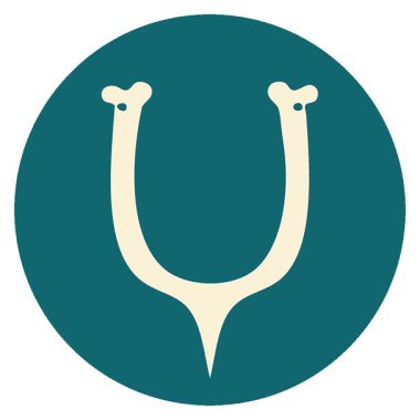 Dilek kemiğinin basit bir döngü ikonik dövme görüntüsü