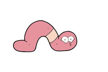 Basit bir çizgi film solucanı.