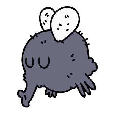 Basit bir döngü hareketli el çizimi karikatür sineği