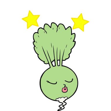 Basit bir çizgi film kök sebzesi.