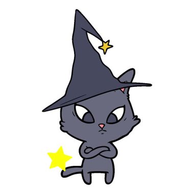 Basit bir cadılar bayramı çizgi filmi kedisi.