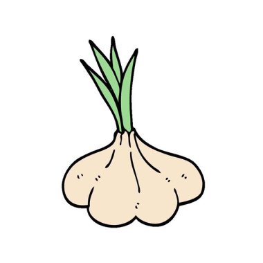 Basit bir çizgi film animasyonu Karalama sarımsak ampulü