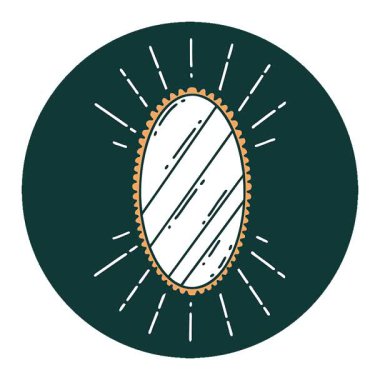 Dövme stili parlak bir aynanın basit bir döngü simgesi