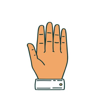 Basit bir döngü animasyon ikonik dövme tarzı bir el resmi