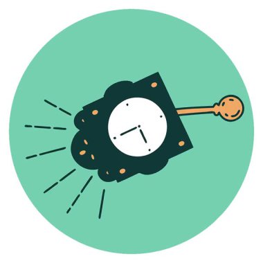 Dövme stili tik saatinin basit bir döngü canlandırma simgesi