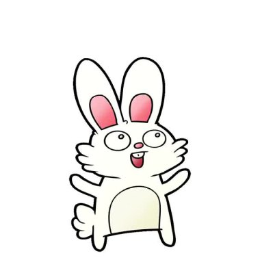 Basit bir döngülü mutlu çizgi film tavşanı.